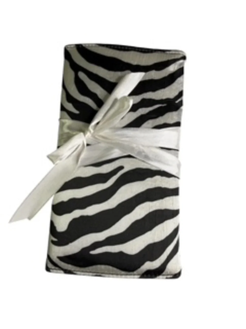 NWOT Totes for Her Pedicure Set Zebra Design Fold Up with Ribbon Tie